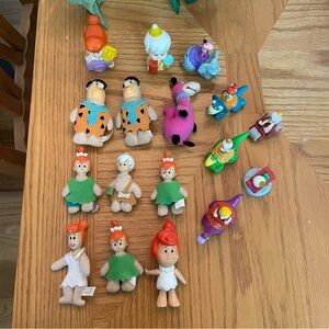 Vintage Flintstones Mini Dolls and Toy Cars Bundle